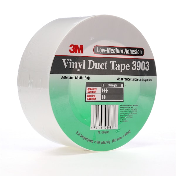 Duct Tape, 6.3 Mil, 2"x50 yds., White, PK24